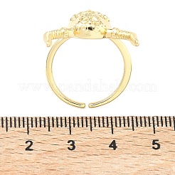 真鍮製カフリング  牛の頭  18KGP本金メッキ  2mm  17mm&nbsp;RJEW-D341-01G