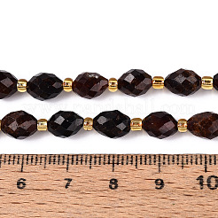 ナチュラルオレンジガーネットビーズ連売り  多面カット  オーバル  シードビーズで  8~9x6~8mm  穴：1~1.2mm  約36~38個/連  14.96~15.35インチ（38~39cm）&nbsp;G-N342-35-8x6-05