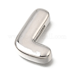 真鍮のスライドチャーム  文字L  ステンレス鋼色  文字l  25x18.5x5mm  穴：11x2.5mm&nbsp;KK-Z163-01P-L