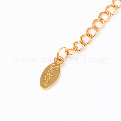 304ステンレススチールチェーンエクステンダー  カニカンとカーブチェーン付き  ゴールドカラー  74x3mm&nbsp;FIND-CJC0003-24A