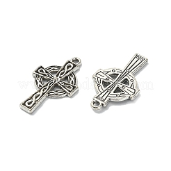 10 個のアイルランドのチベットスタイル合金ペンダント  クロス  アンティークシルバー  29.5x17x2.5mm  穴：1.6mm&nbsp;PALLOY-YW0001-30