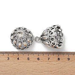 ラックメッキチベットスタイル合金ペンダントベイル  タッセルキャップ保釈  コーン  アンティークシルバー  27.5x23mm  穴：2.5mm&nbsp;TIBE-S324-27AS