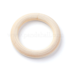 未完成の木製フレームコネクター  天然木製リング  リング  パパイヤホイップ  64x10mm  穴：45mm&nbsp;WOOD-Q024-15