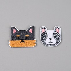 ポリエステルコンピューター刺繡布アイロンオン/パッチ縫い  マスクと衣装のアクセサリー  アップリケ  犬  ミックスカラー  25.5~33x29~43x2mm  16個/セット&nbsp;DIY-CJC0004-03