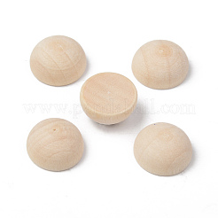 未完成の天然木カボション  染色されていない  半円/ドーム  古いレース  12x6mm&nbsp;WOOD-R269-H
