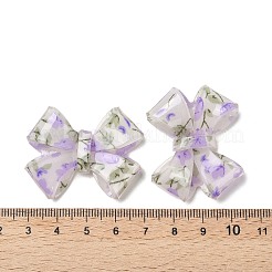 透明プリント アクリル カボション  蝶  パープル  32x40x9mm&nbsp;LS-OACR-M008-01D