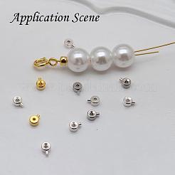 925スターリングシルバーつぶし玉カシメ玉  コラム  ゴールドカラー  4x3x2mm  穴：0.9mm&nbsp;STER-C013-01B-G