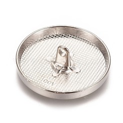 合金シャンクボタン  1穴  フラットラウンド  プラチナ  30x7mm  穴：2mm&nbsp;LS-BUTT-D057-30mm-05P