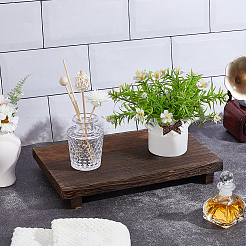 木製ジュエリープレート  指輪収納トレー  ネックレス  イヤリング  長方形  コーヒー  30x18x4cm&nbsp;ODIS-WH0108-028