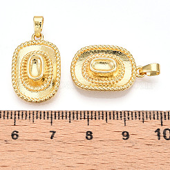 真鍮チャーム  カドミウムフリー＆鉛フリー  キャップチャーム  18KGP本金メッキ  21x13.5x5mm  穴：5x2.5mm  トレイ：9x5.5mm&nbsp;KK-N254-244G