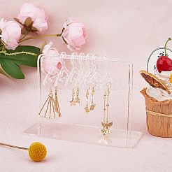 透明アクリルイヤリングディスプレイスタンド  コートハンガー形状  透明  完成品：6x15x10.35cm  穴：2mm  約10個/セット&nbsp;EDIS-WH0021-11
