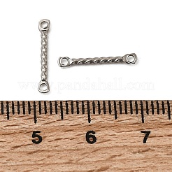 変色しにくい304ステンレススチールリンクコネクター  ツイスト  ステンレス鋼色  15x2x1mm  穴：1.2mm&nbsp;STAS-S117-018