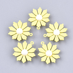 スプレープリント合金ペンダント  花  ミックスカラー  23x20x5.5mm  穴：1.4mm&nbsp;PALLOY-S177-15