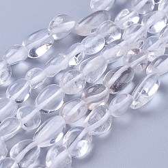 天然石クオーツクリスタルビーズ連売り  ロッククリスタルビーズ  タンブルストーン  ナゲット  6~14x6~8mm  穴：1.2mm  約43~45個/連  15.4インチ（39cm）&nbsp;G-P433-21