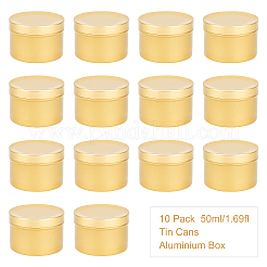アルミジャー  フリップカバー  食品グレードの包装箱  茶葉の保存用  コラム  ゴールドカラー  2x1-3/8インチ（5.1x3.6cm）  容量：50ml（1.69fl.oz）&nbsp;CON-WH0076-76G