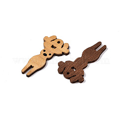 プリントポプラウッドペンダント  クリスマスシリーズ  鹿  35x20.5x2mm  穴：1.6mm&nbsp;FIND-N005-74E