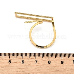 真鍮製カフリング  長方形  ゴールドカラー  30x13mm  usサイズ7 1/4(17.5mm)&nbsp;RJEW-Z097-04G
