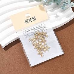 シーグレース真鍮ペンダント  ヒトデのチャーム  カドミウムフリー＆ニッケルフリー＆鉛フリー  18KGP本金メッキ  12x9.5x2mm  穴：2mm&nbsp;XGRQ2O695-414G