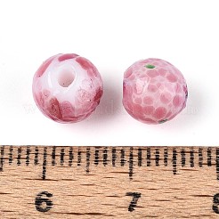 手作りランプワークビーズ  ラウンド  フラミンゴ  8~8.5mm  穴：1.2mm  約60個/連&nbsp;LAMP-T024-10B-02