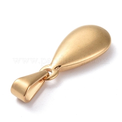 304ステンレススチールタグペンダント  パフティアドロップ  ゴールドカラー  19x9.5x4mm  穴：8x3mm&nbsp;STAS-I127-049G