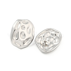 変色しない304ステンレススチール製イヤリング  女性用スタッドピアス  ナゲット  ステンレス鋼色  19x17mm&nbsp;EJEW-L290-022P