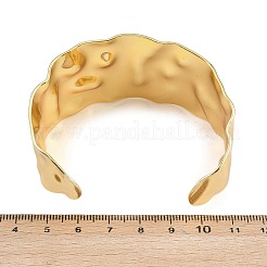女性用シンプルな304ステンレススチールカフバングル  ゴールドカラー  内径：2-3/8インチ（6.05cm）&nbsp;BJEW-P363-10G