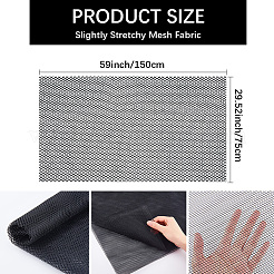 ポリエステルメッシュ生地  服装アクセサリー  ブラック  1500x750x0.5mm&nbsp;DIY-WH20002-182A-01
