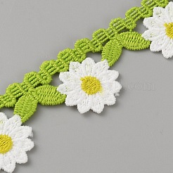 ポリエステルリボン  花  黄緑  1-1/8インチ（28mm）&nbsp;AJEW-WH0816-188