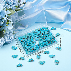 合成ターコイズビーズ100個  染め  イルカ  ターコイズ  12x19~20x6mm  穴：1.5mm&nbsp;G-SC0002-34A