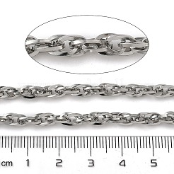 304ステンレスロープチェーン  溶接されていない  スプールで  ステンレス鋼色  4x2mm&nbsp;CHS-H025-16P-03