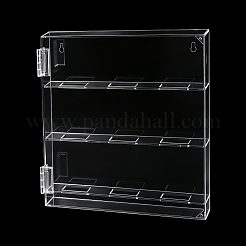 3段透明アクリル壁掛け収納ボックス  アイスホッケーの展示スタンド  長方形  透明  285x277x56mm&nbsp;AJEW-WH0709-627