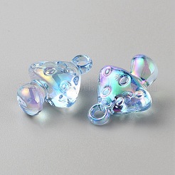 透明なアクリルパーツ  キノコ  ライトスカイブルー  28x20x11.5mm  穴：3mm&nbsp;TACR-TAC0009-07A