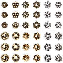 360個12スタイルの合金ビーズキャップ  花  ミックスカラー  7.5~10x7~8.5x2~3mm  穴：1~2mm  30個/スタイル&nbsp;TIBE-SC0002-29