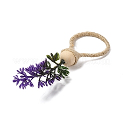 ジュート紐ナプキンリング  樹脂プレートフラワーナプキンホルダー飾り  レストランのディナーテーブルアクセサリー  花  3.5mm  内径：33.5mm  花：76x23mm&nbsp;AJEW-U016-01B