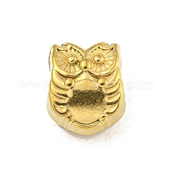 304ステンレススチールビーズ  フクロウ  ゴールドカラー  10x8.5x7.5mm  穴：2.5mm&nbsp;STAS-A091-12G