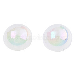 電気メッキ abs 樹脂プラスチック模造パール ビーズ  半円  片穴  乳白色  6x3mm  半分穴：1.4mm&nbsp;KY-N020-09B-01