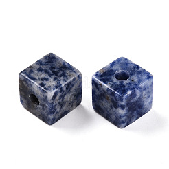 ナチュラルブルースポットジャスパーヨーロッパビーズ  大穴キューブビーズ  15~16.5x15~16.5x15~16.5mm  穴：4.5~5.5mm&nbsp;G-N345-07A-05