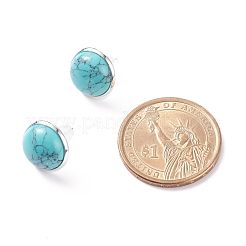 女性用ジェムストーンドーム/ハーフラウンドスタッドピアス  17~17.5x13.5mm  ピン：0.7mm&nbsp;EJEW-JE04801