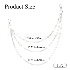 パンツ用合金3層チェーンベルト  プラチナ  438mm&nbsp;AJEW-WH20080-51P