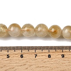 加熱された天然シトリンビーズ連売り  ラウンド  10mm  穴：0.9mm  約39個/連  15.55''（39.5センチメートル）&nbsp;G-D323-A01-10mm-A