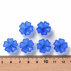 透明な艶消しアクリルビーズキャップ  5花びら  花  藤紫色  16.5x6mm  穴：1.6mm  約959個/500g&nbsp;MACR-S371-04A-751