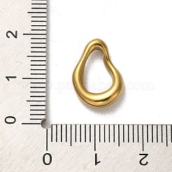 304ステンレススチールリンクリング  ツイストティアドロップ  ゴールドカラー  15.5x11x3mm  内径：9.5x6mm&nbsp;STAS-Q316-04A-G