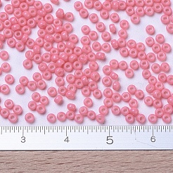 MIYUKIラウンドロカイユビーズ  日本製シードビーズ  11/0  （rr4465)デュラコート染め不透明グアバ  2x1.3mm  穴：0.8mm  約50000個/ポンド&nbsp;SEED-G007-RR4465