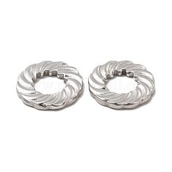 変色しない304ステンレススチール製リンクリング  ボルテックスドーナツ  ステンレス鋼色  22x2.5mm  内径：11mm&nbsp;STAS-E182-07P