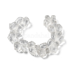 中国の十二支の天然水晶彫刻ビーズ  ロッククリスタル動物ビーズ  虎  18x19x9mm  穴：1.2mm&nbsp;G-D300-01C