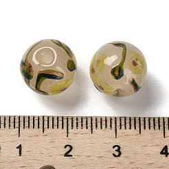 手作りの不透明なランプワークビーズ  ラウンド  小麦  11.5~12.5mm  穴：2~2.5mm&nbsp;LAMP-C016-04B-05