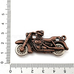 合金のチベット風チャーム  オートバイ  カドミウムフリー＆鉛フリー  赤銅鉱  25x49x8mm  穴：1.5mm&nbsp;FIND-C052-04R