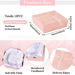 厚紙のブレスレットボックス  ブレスレット＆バングル  正方形  ピンク  9.2x9.2x2.8cm&nbsp;CBOX-TAC0003-01B