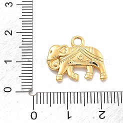304ステンレスペンダント  象のチャーム  PVD真空メッキ  18KGP本金メッキ  15x19x3mm  穴：2.5mm&nbsp;STAS-R155-010G-02