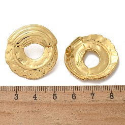 女性用304ステンレススチールスタッドピアス  イオンプレーティング（ip）  フラットラウンド  18KGP本金メッキ  29.5x28mm&nbsp;EJEW-L296-010G